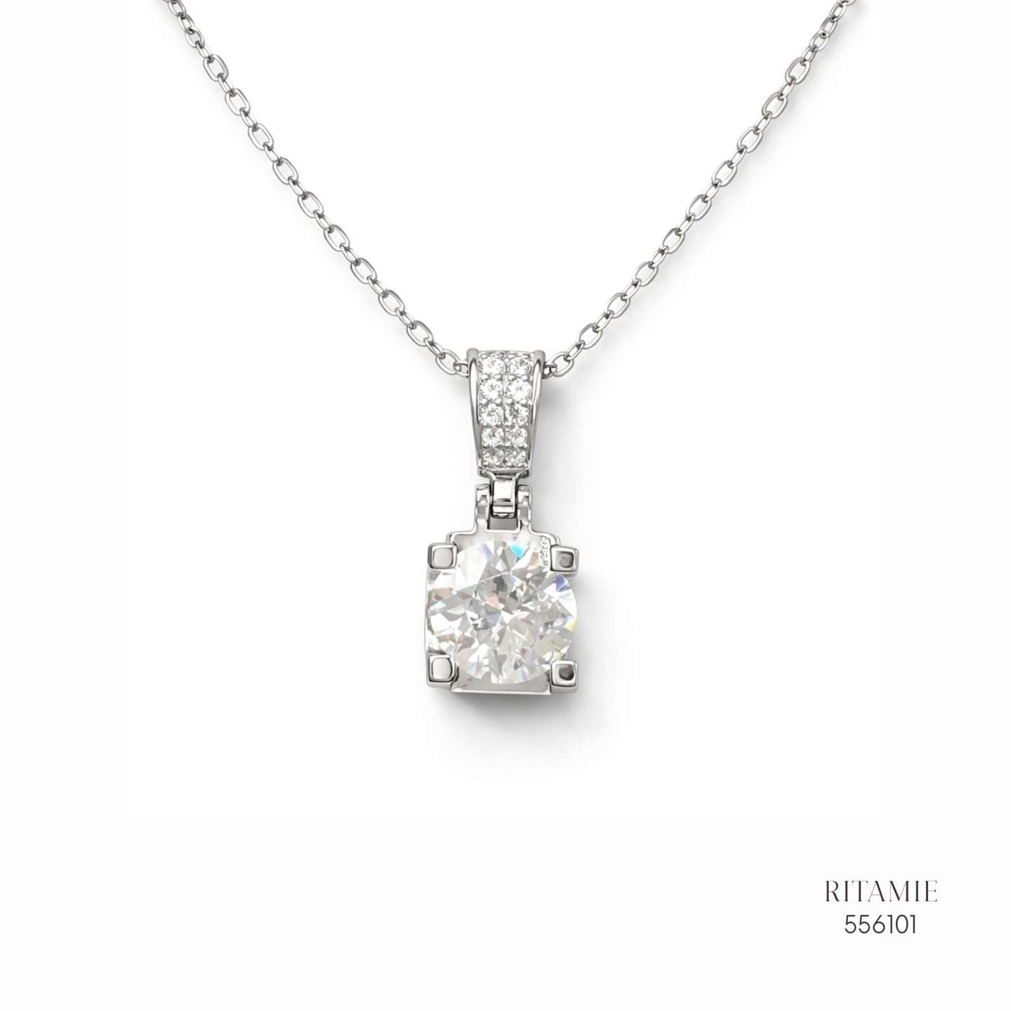 The Urban Radiant Silver Moissanite Necklace 556101