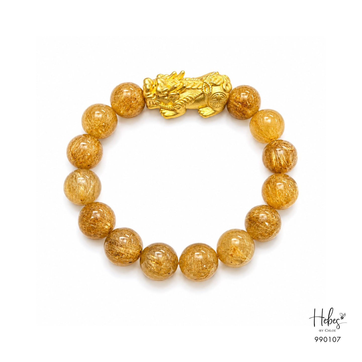 Golden Rutilated Quartz Pixiu Bracelet 990107