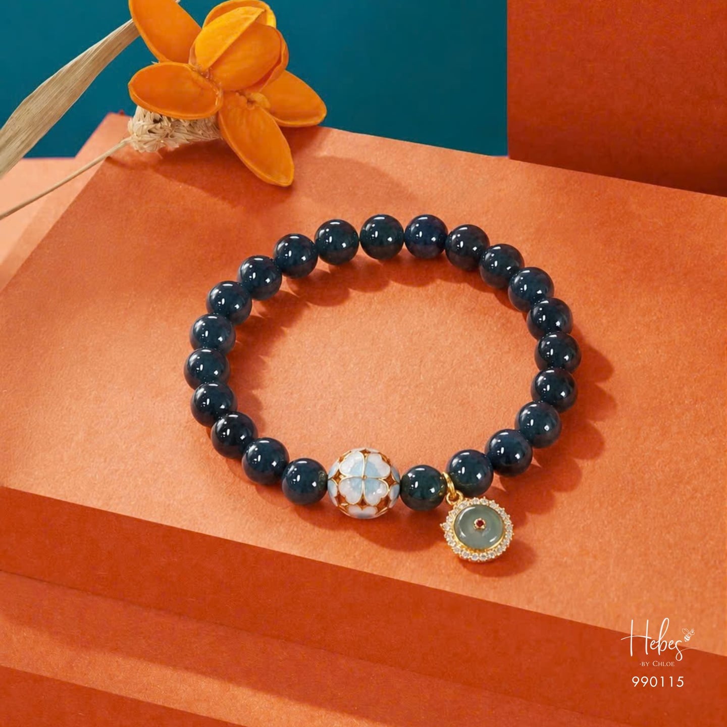 Turquoise Flower Ball Bracelet 990115