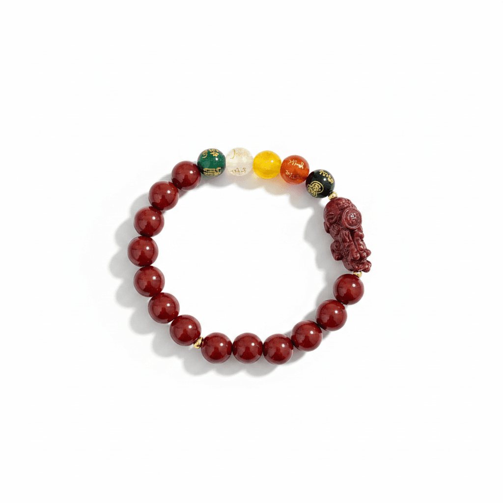 Cinnabar Pixiu Five Roads Wealth Bracelet 990122