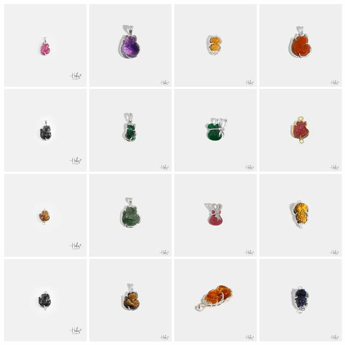 Custom Design Agarwood with Carved Stone Charms