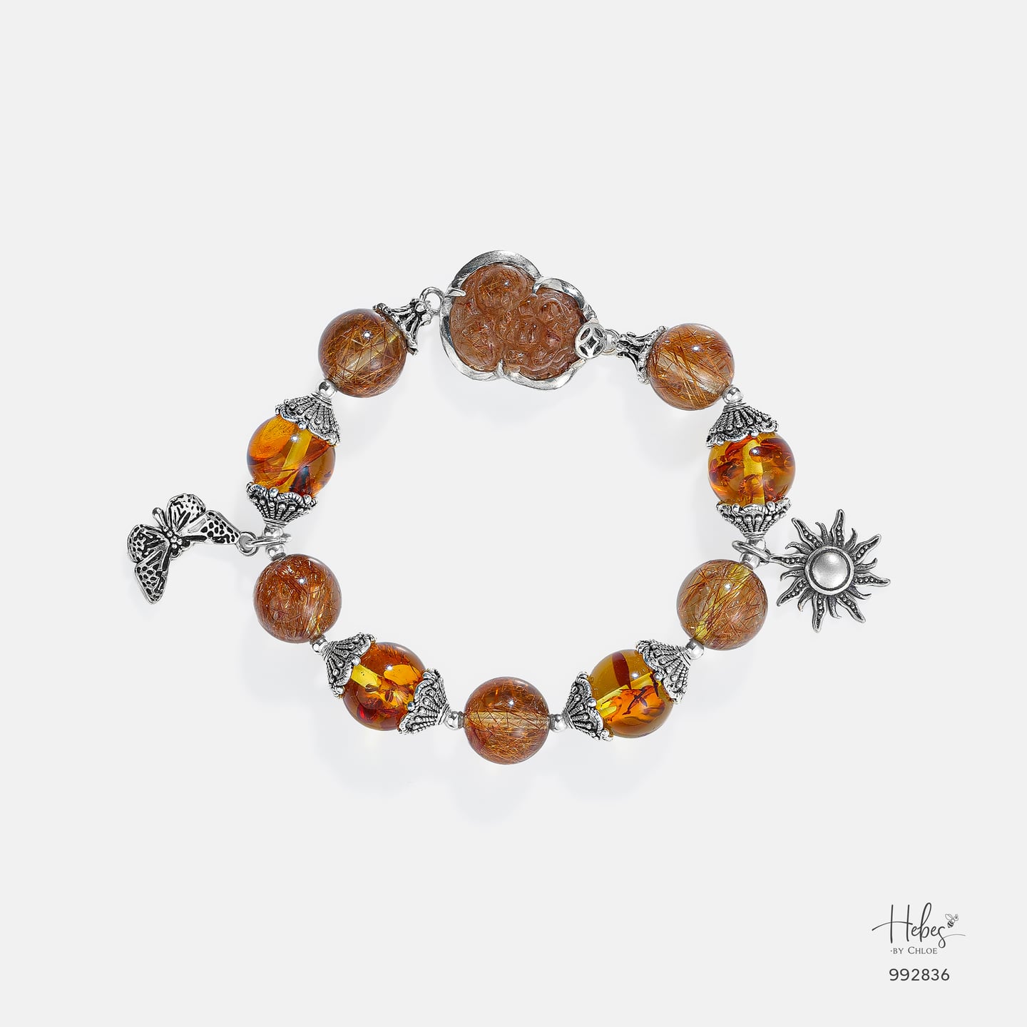 Hebes Brown Rutilated Quartz Bracelet HC3344