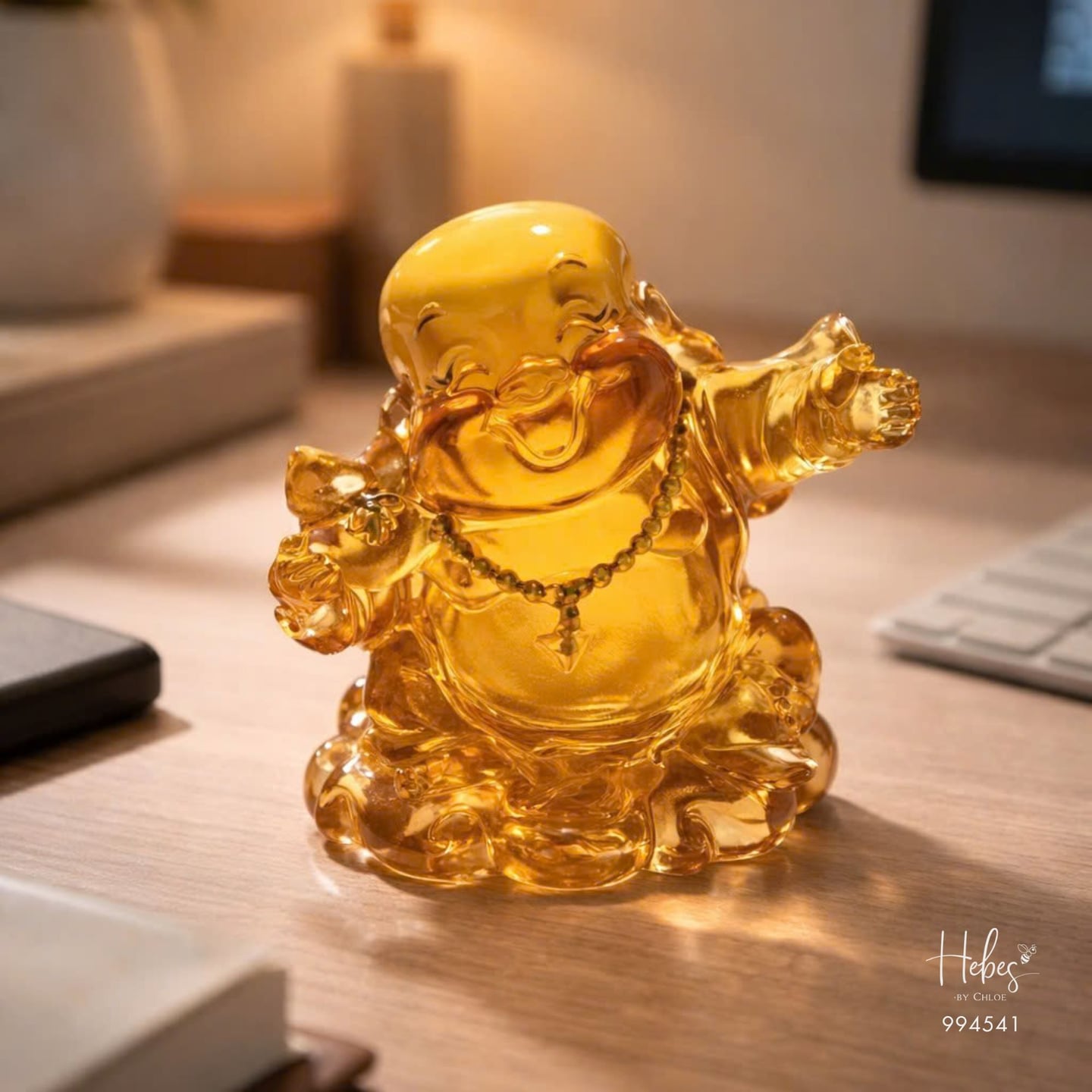 Crystal Feng Shui Laughing Buddha of Happiness Statue 994541