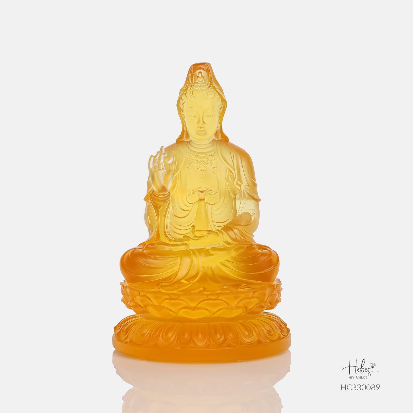 Crystal Feng Shui Kuan Yin Buddha Statue HC330089