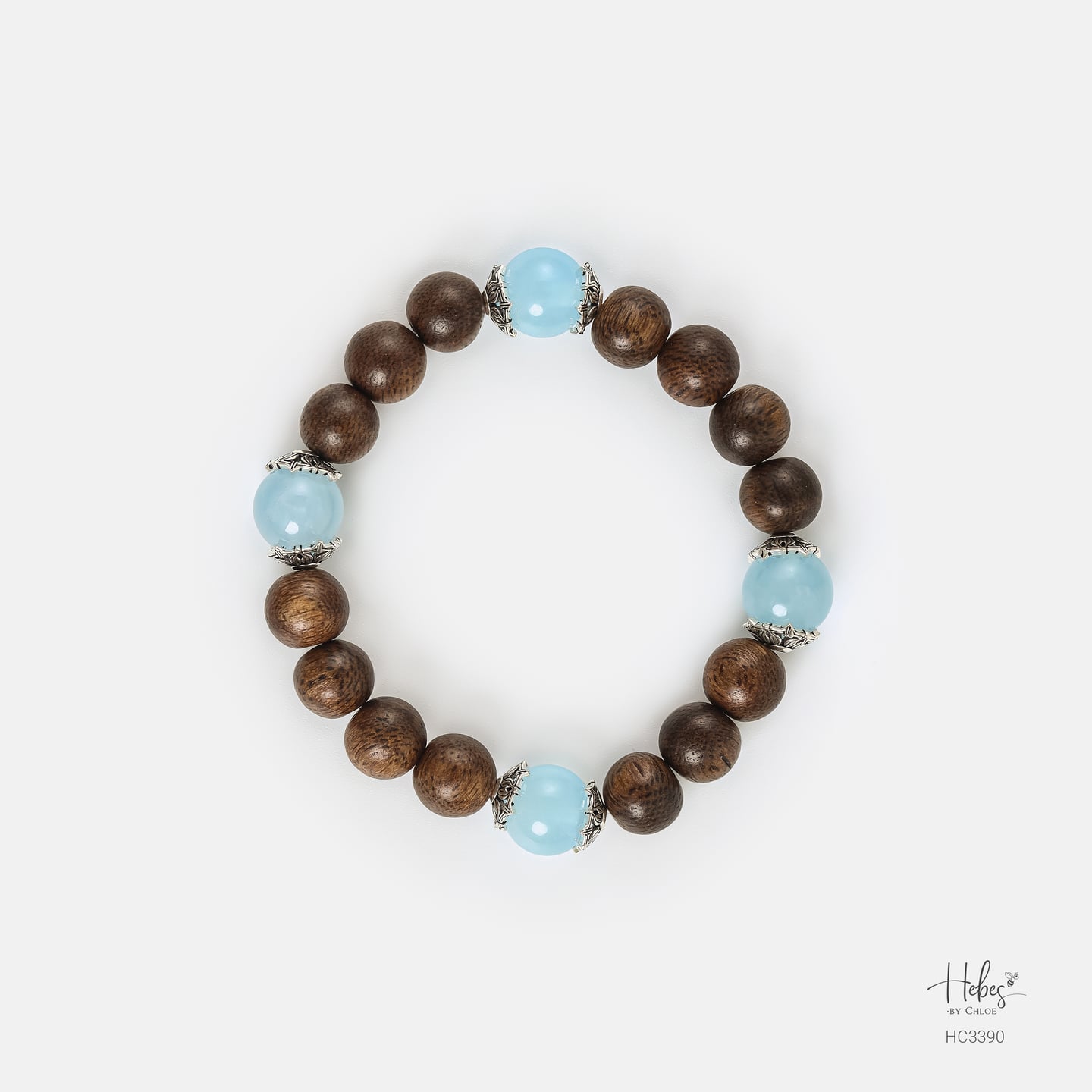 Vietnamese Agarwood Aqauamarine Bracelet HC3390