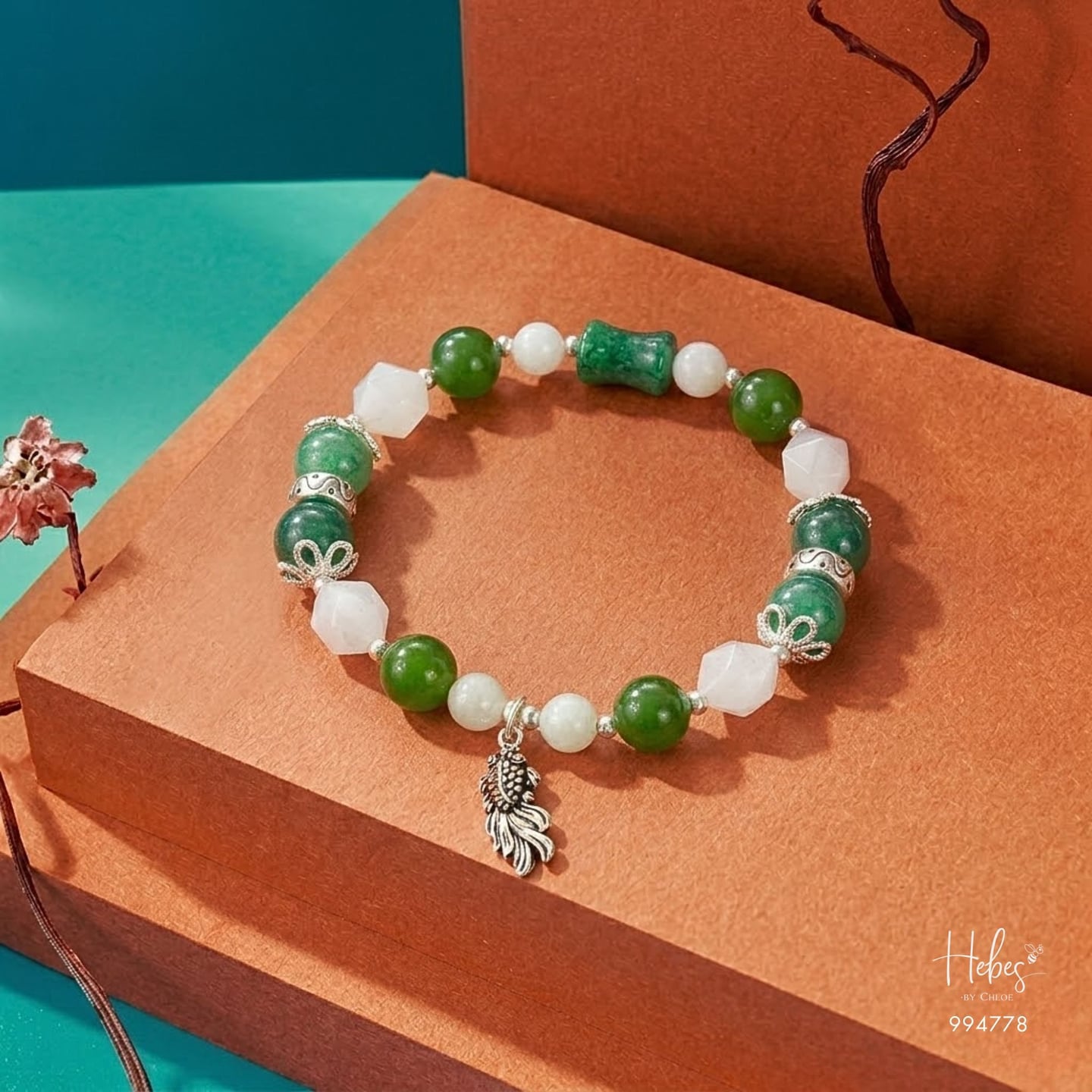 Sacred Oasis Green Strawberry Quartz Bracelet 994778